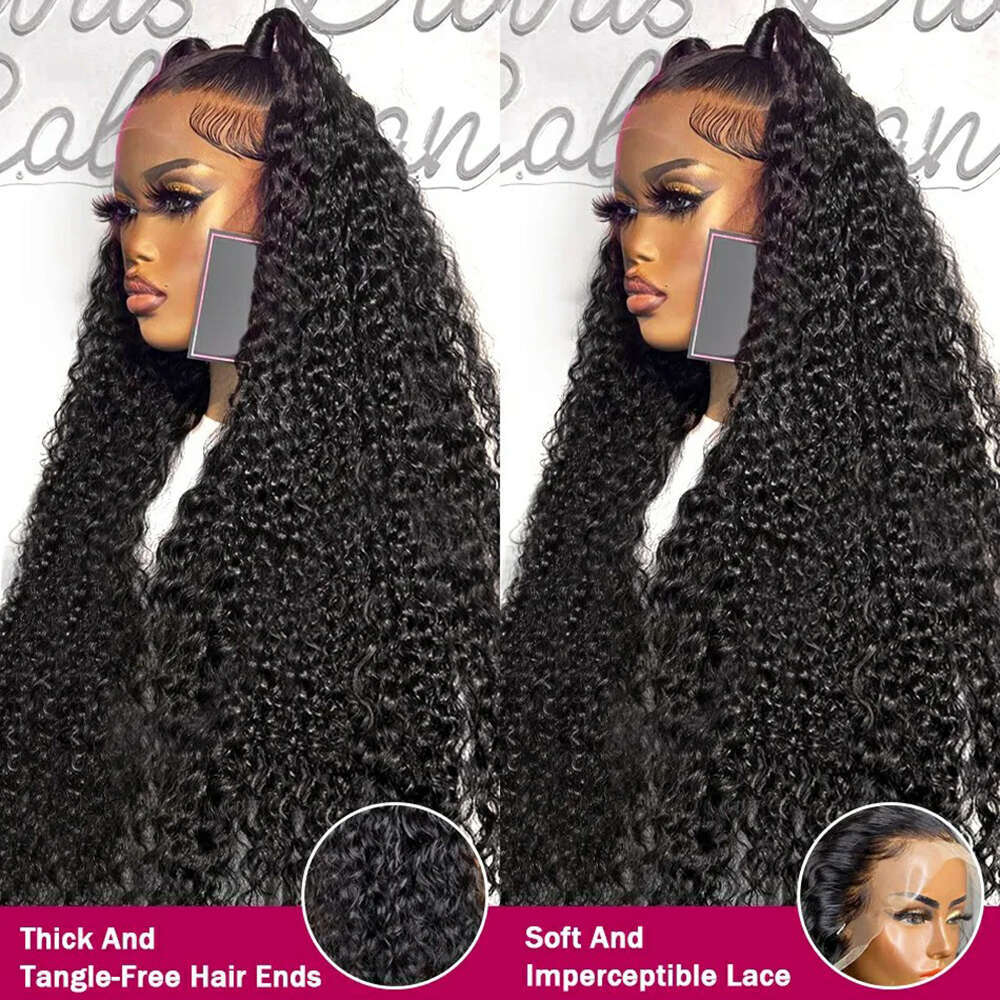 HD Density x Transparent Lace Front Human Hair Wigs For Women Brazilian Inch Deep Curly Wave Frontal Wig al