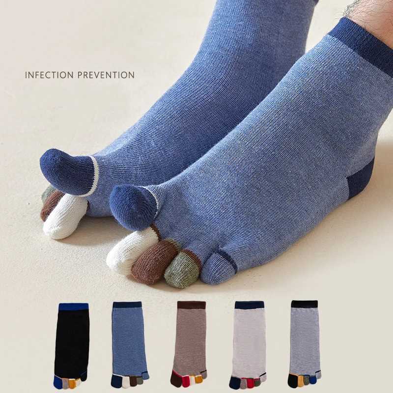 1 Pairs Man Sport Toe Ankle Socks Spring Autumn Cotton Patchwork Color Five Finger Socks Outdoor Running Yoga Socks Toe SocksXJ241019