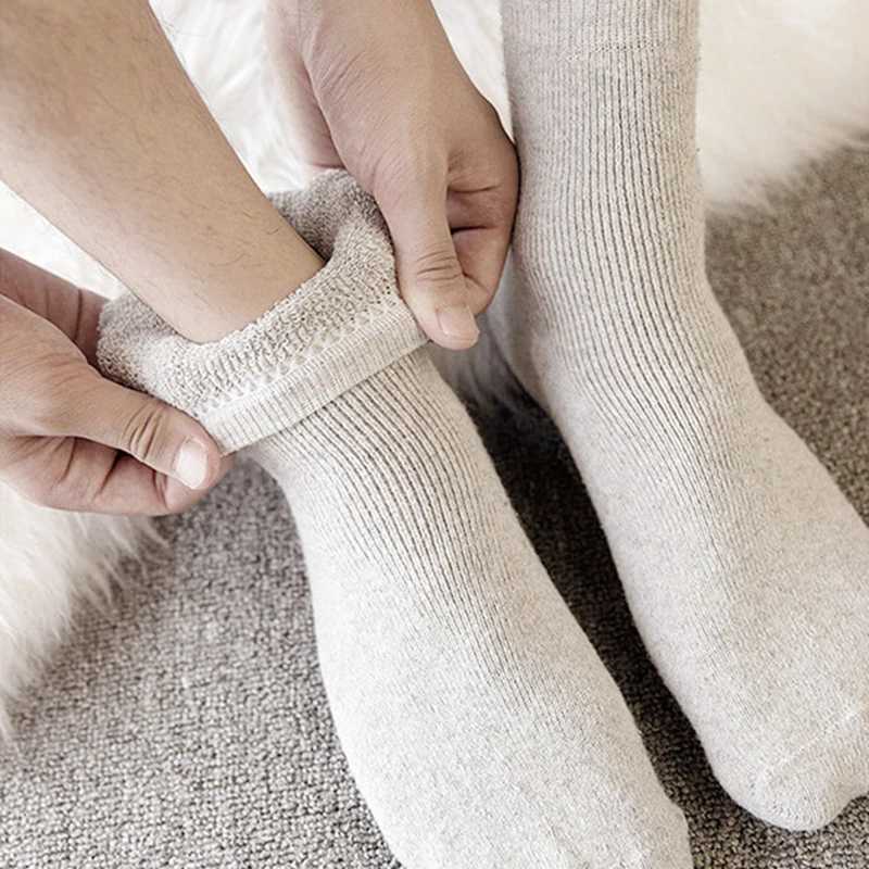 LKWDer Brand Man Cashmere Winter Men Thick Socks Winter Warm Floor Fluffy Socks Wool Chaussette Homme Solid Color Men SocksXJ241019