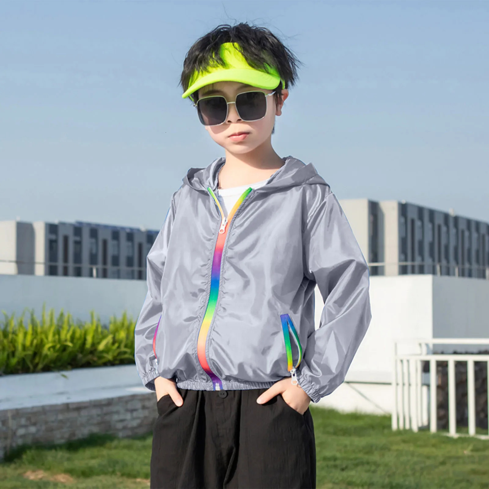 Kids Boys Girls Sun Protection Hoodie Jacket Toddler Lightweight Summer Breathable Outwear 241018