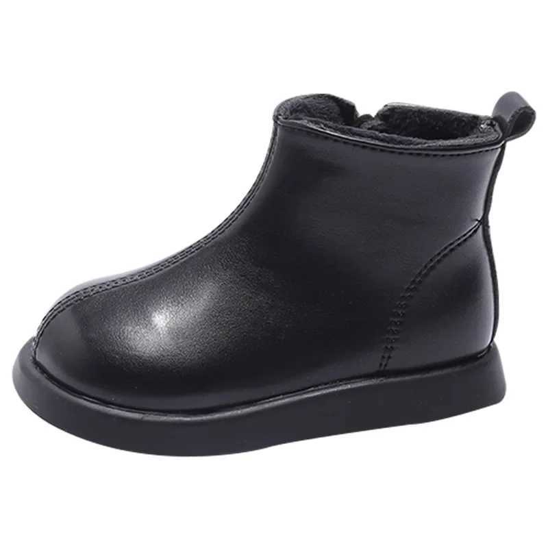 Girl Shoes Ankle Boots Winter Boots Little Girls Cotton Boot Anti Slip Fashion Shoe Children Leather Boots for Girl Zapatos NiaXJ241206