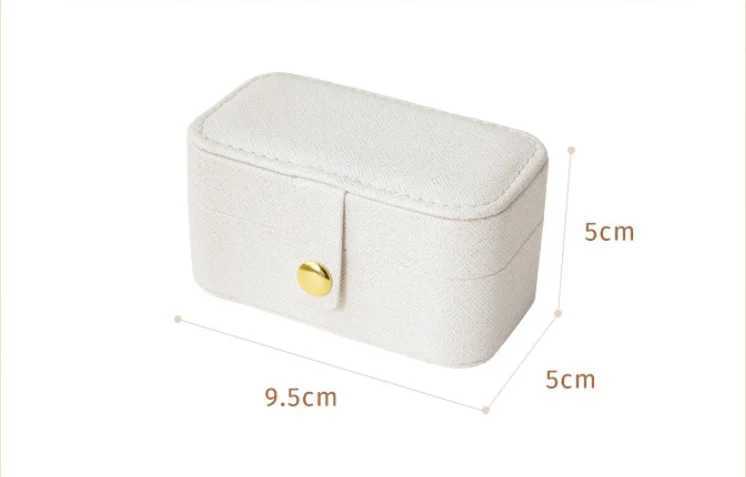 1 piece Pu leather jewelry box simple ring necklace earring storage daily travel portable storage box fashionable womens clothing gift W241019