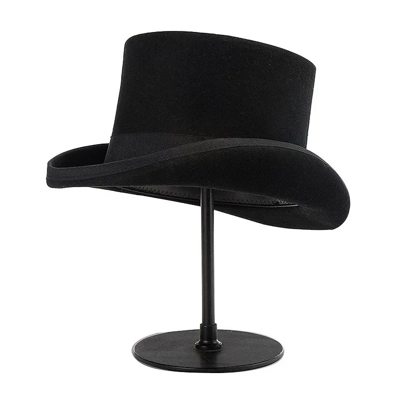Winter womens Fedoras wool top hat flat top hat crazy hat traditional magic top hat party clothing accessories 241018