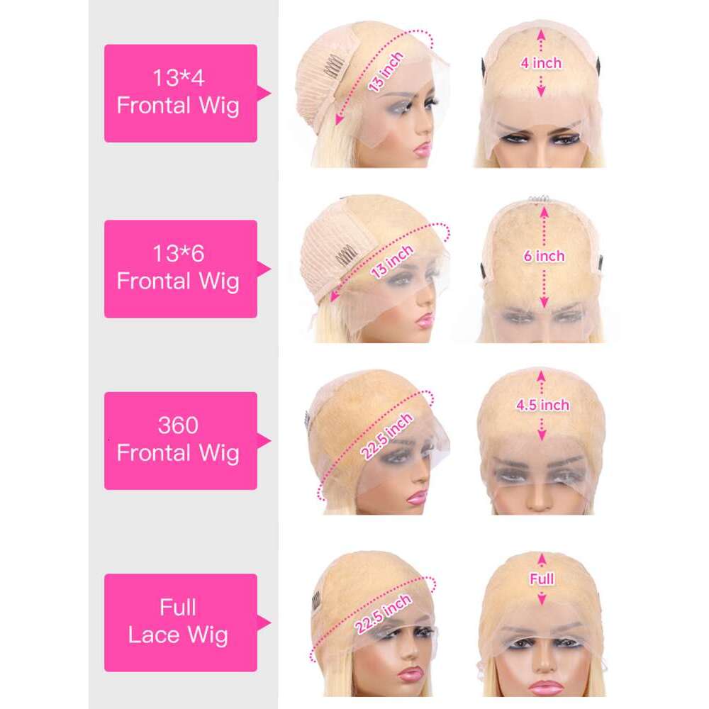 613 HD Frontal Wig 13x4 13x6 360 Full Transparent Honey Blonde Brazilian Straight Lace Front Human Hair Wigs for Women