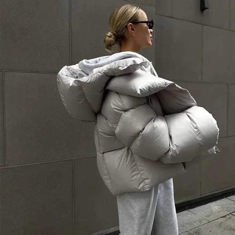 Women's Down Parkas Talenza Thick Parka Jacket Long Sleve Paddle Jacket Womens Winter Warm Zipper Casual Jacket Hooded Pocket Paddle Jacket Women