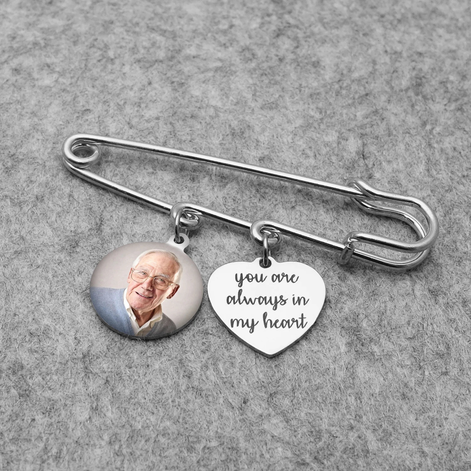 Customized po Brooch po tie nail wedding bouquet pin personalized bride po charm wedding commemorative gift 241018