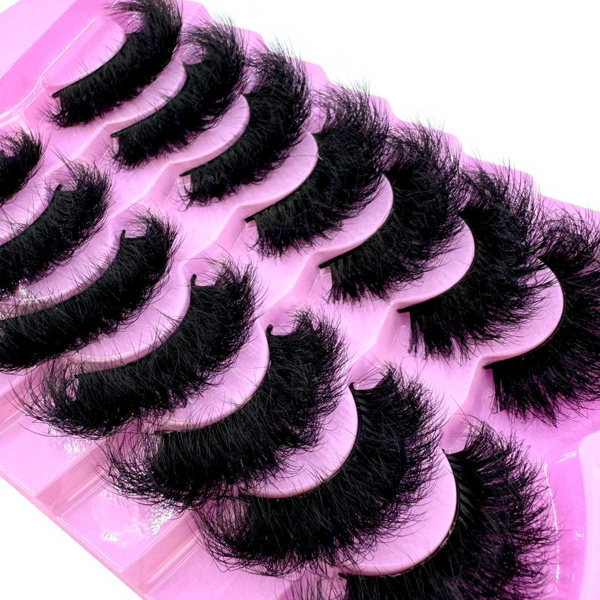 7 Pairs Fluffy False Eyelashes Naturally Soft Thick 9D Faux Mink Eyelashes Enhance Eye MakeupXJ241019
