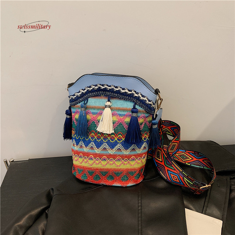 2024 New Ethnic Style Trendy Casual Fashion Bohemian Single Shoulder Bucket Crossbody Bag Handbags #12 swissmilitary