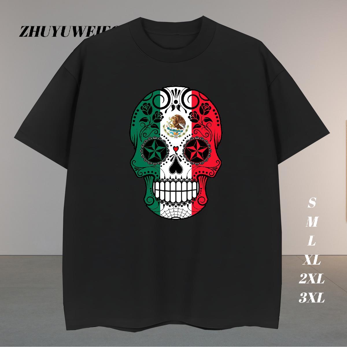 Cool Men T Shirts 100% Cotton 230g skull Summer Casual Cartoon Printing M-4XL Breathable Short Sleeve Men Tops Tees New Arrival Polos