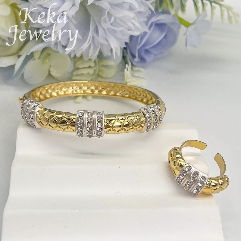 Italian 22k Jewelry Earrings Ring Fashion Women Accessories Copper Quality Dubai Classics Jewelry Set Wedding Party Gift 241105