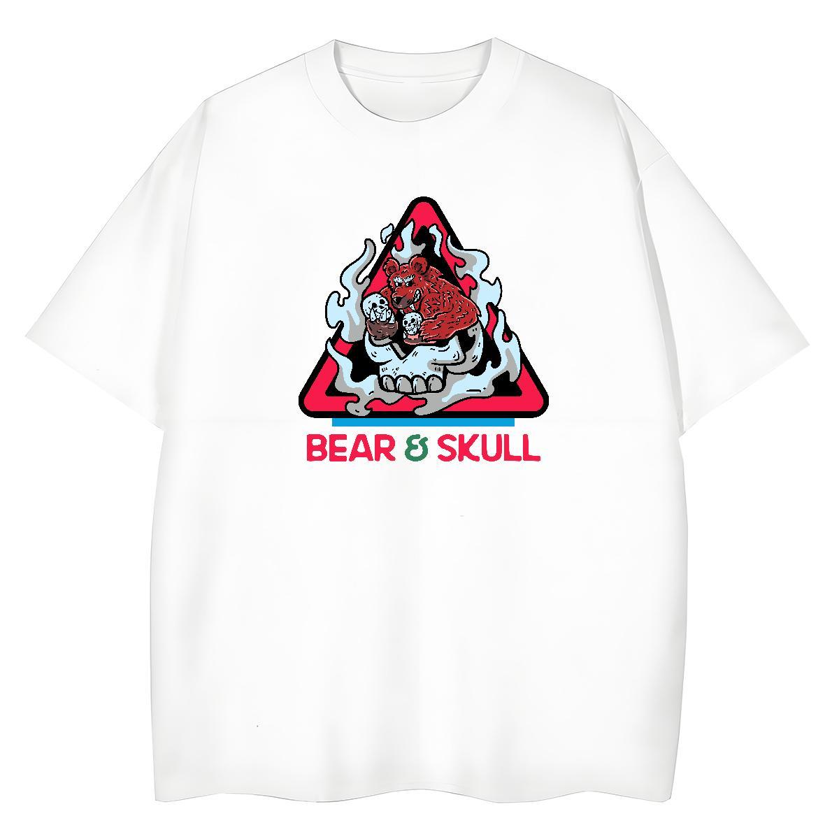 New Arrival Woman T Shirts 230g Cotton Breathable Crew Neck Outdoor skull Womens Tshirts High quality DIY Anime Clothes Shirt