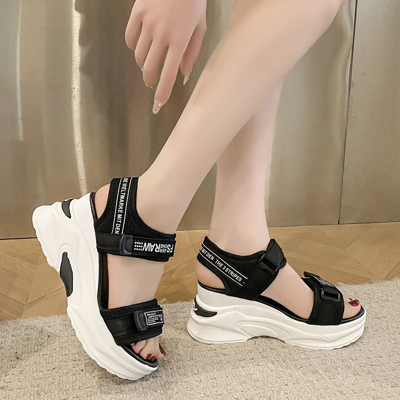 Women Platform Sandals Summer Versatile Slope Heel Elevated Womens Shoes Beach Chaussure Femme 241019 d5c0