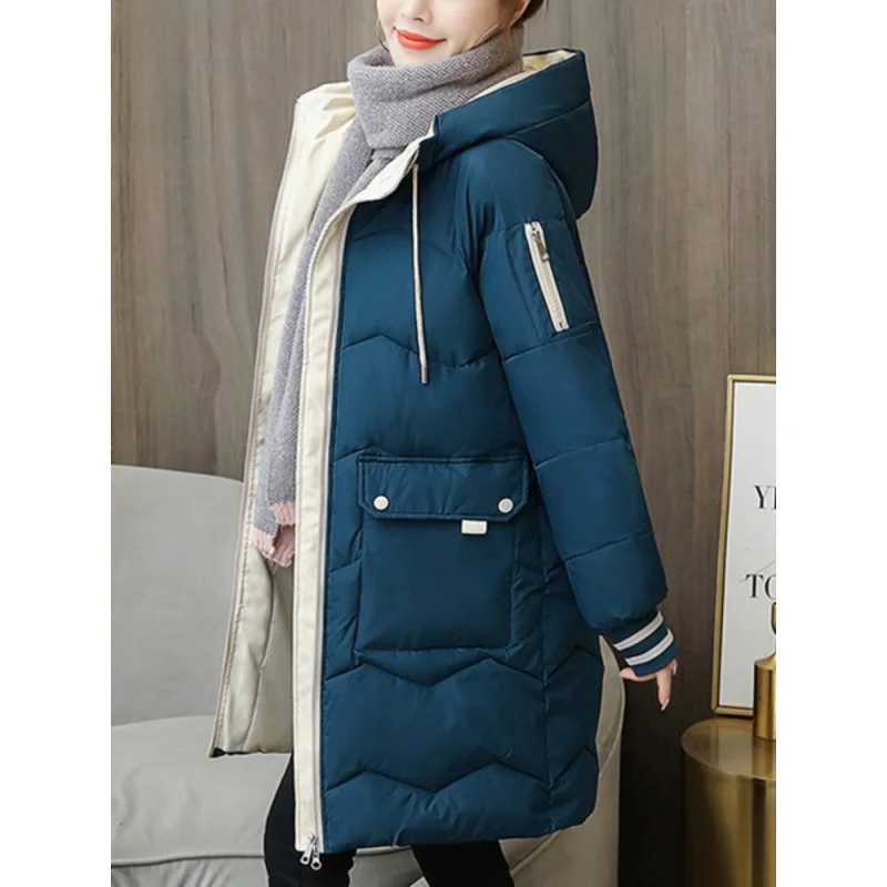 Custom Winter Women Jacket Coats Long Parkas Female Down Cotton Hooded Overcoat Thick Warm Jackets Windproof Casual Student CoatX241019
