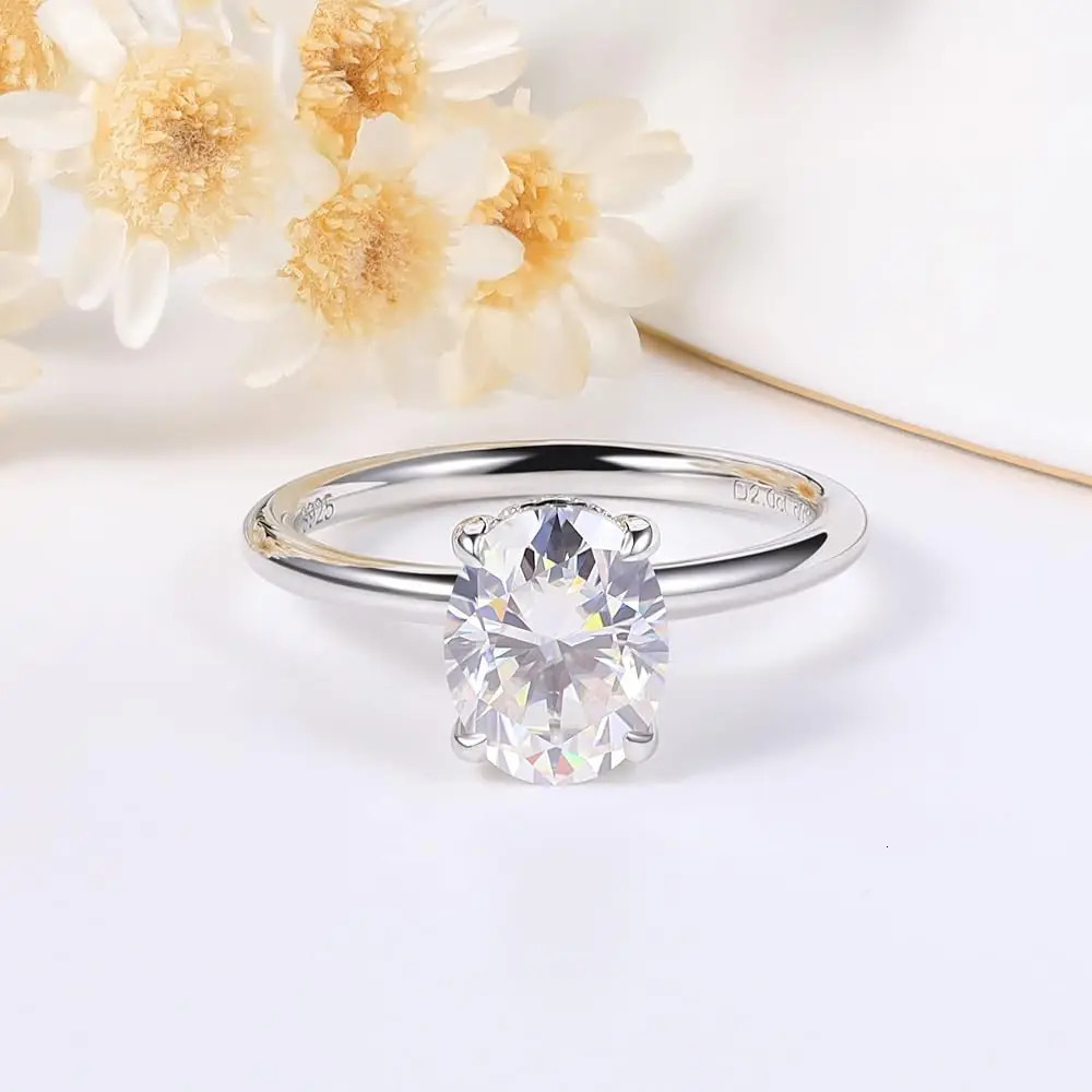 Female engagement ring card ring 925 sterling silver 1-3ct oval cut D color VVSI laboratory diamond ring jewelry 241007