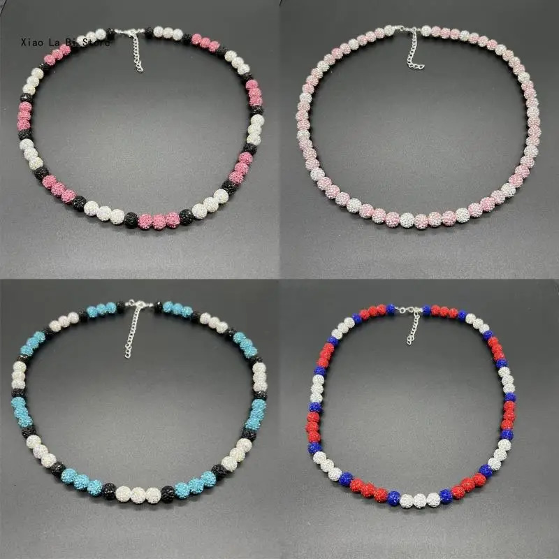 100pcs 10mm Ball Clay Beads Round Diamond Beads Colored Rhinestone Beads Necklace Jewelry Craft Supplies 241018