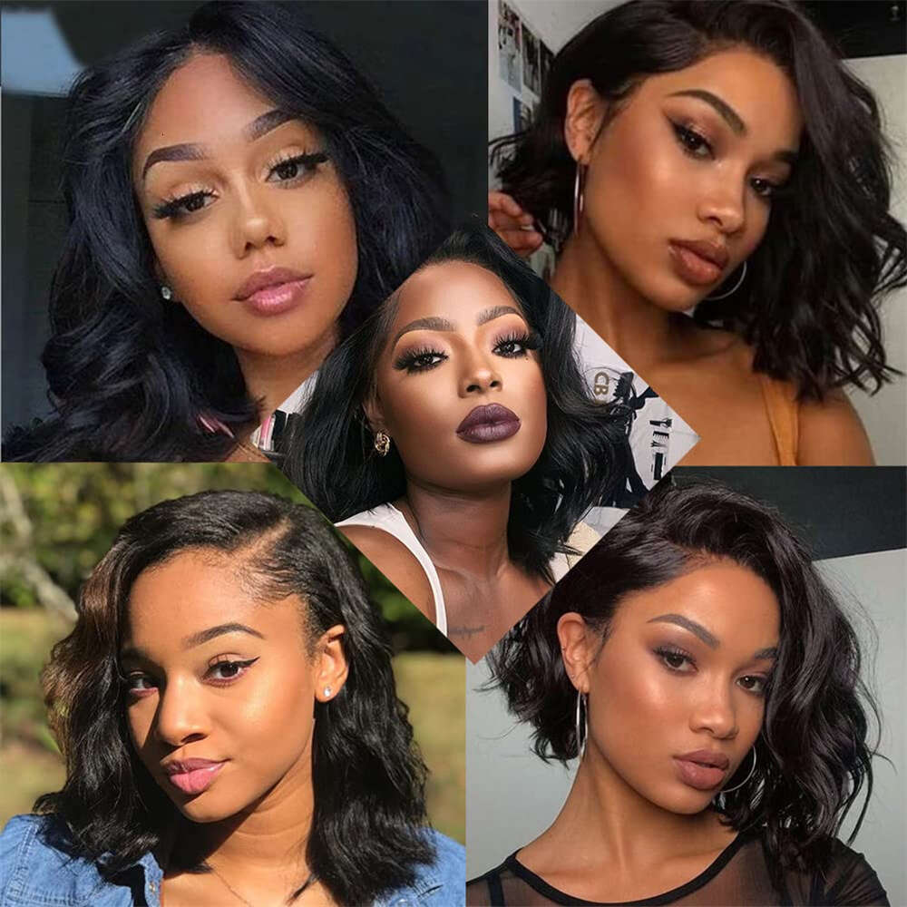 Human Bob Wig Hair Wigs x Glueless Pre Plucked Cut Wear and Go Short Body Wave Lace Closure Front s