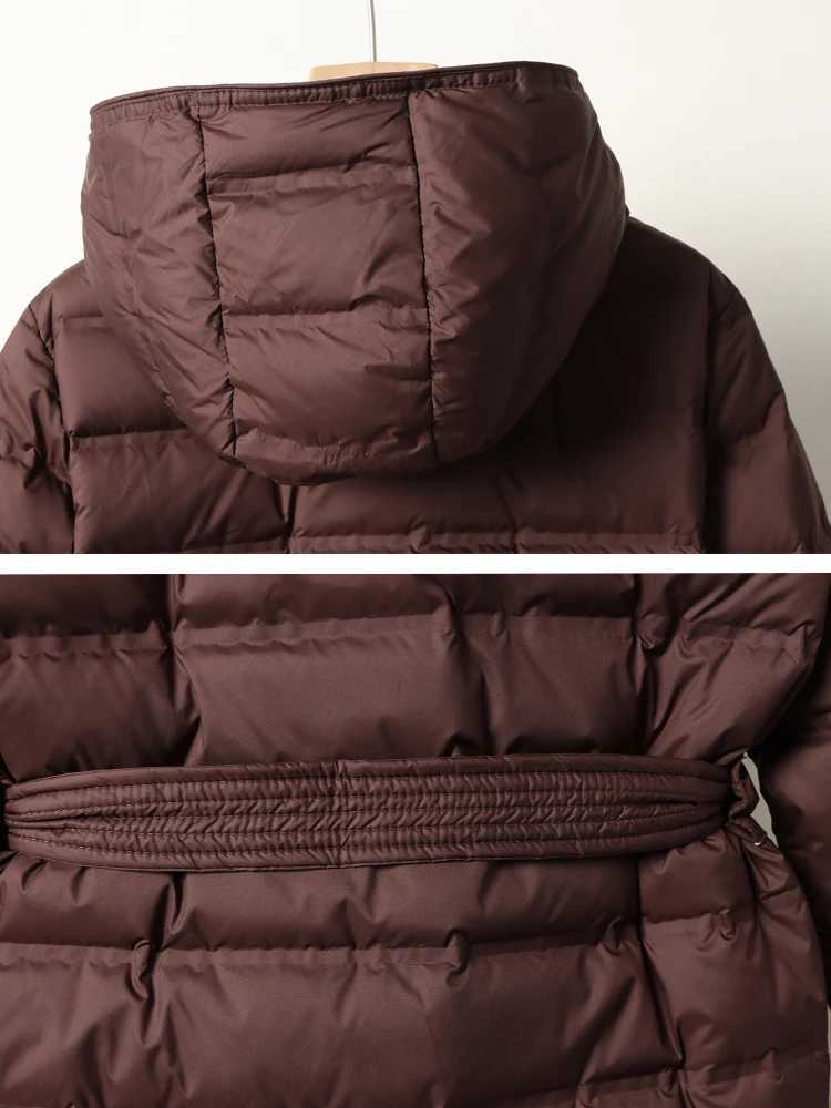 Woman Winter Women Hooded Long Jacket White Duck Down Lightweight Autumn Windbreaker Parkas SeamlessX241019