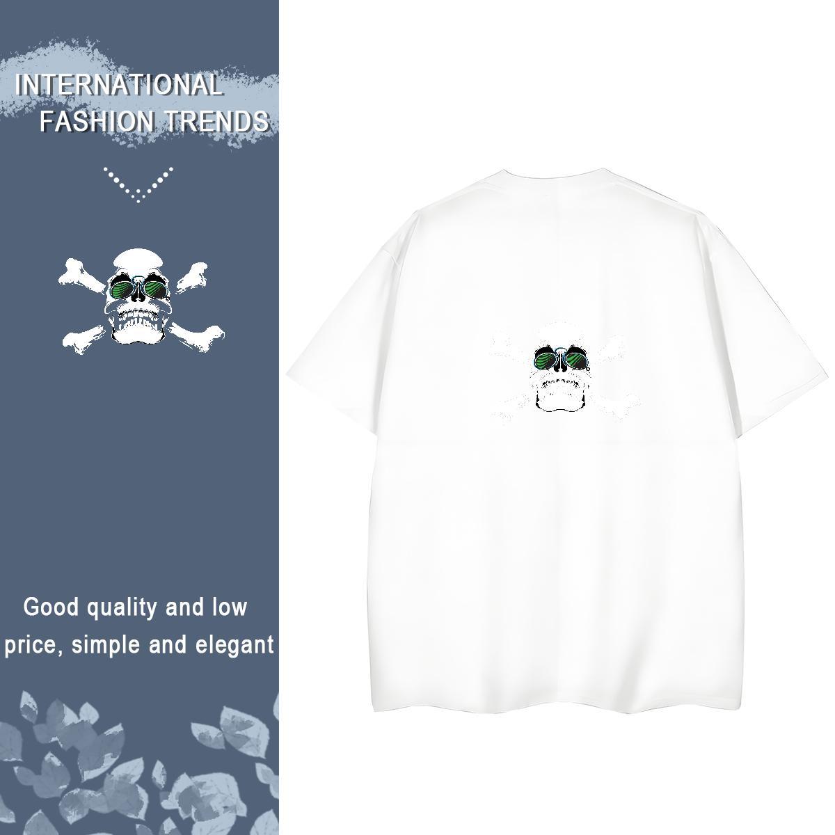New Women T Shirts 100% Cotton 230g Crew Neck Sports Casual skull Women Tshirts Nice Custom Printing Tees Shirts