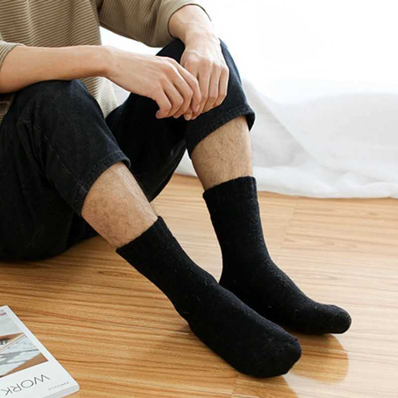 Winter Warm Merino Wool Male Men Women Socks Super Thicker Solid Rabbit Socks Against Cold Snow High QualityXJ241019