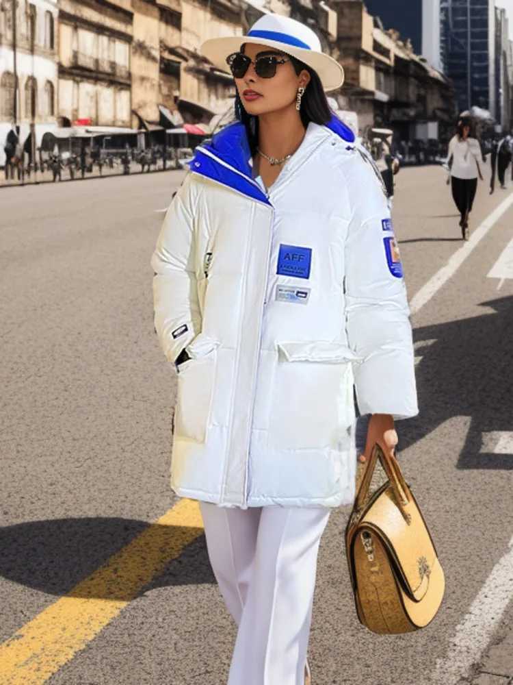 Women's Down Parkas Winter apron jacket thick coat Parka down cotton coat womens medium to long new 2022 bread jacket Korean version loose fit Y2
