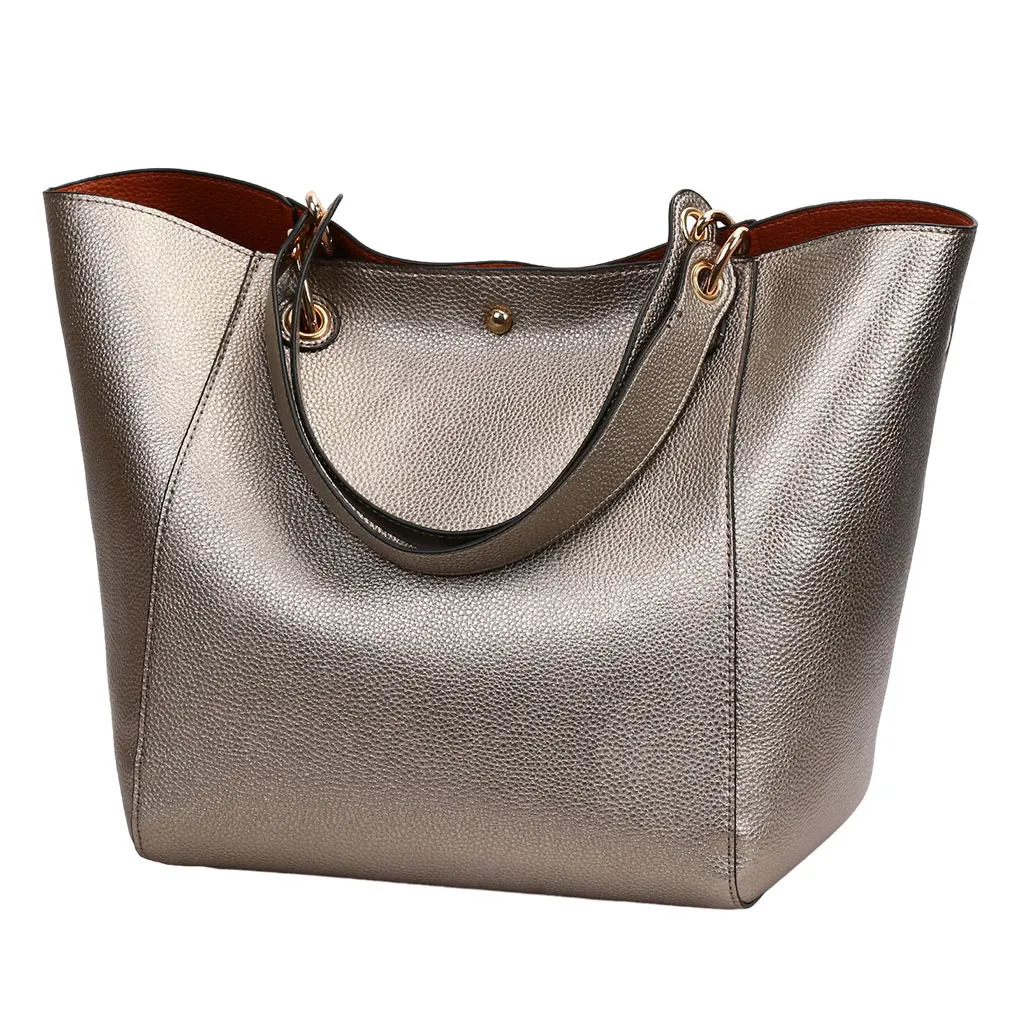 2PCS PU Leather Large Capacity Handbag Classic Womens Handbag with Coin Wallet Top Handle Shoulder Bag 241018