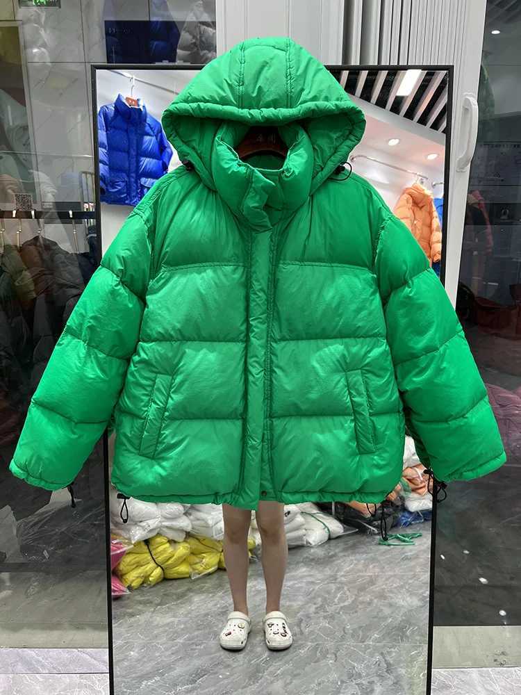Women's Down Parkas Candy colors Hooded Women Coat Winter 90% White Duck Down Jacket 2023 New Thick Warm Loose Parka Outerwear Y241019CLNE