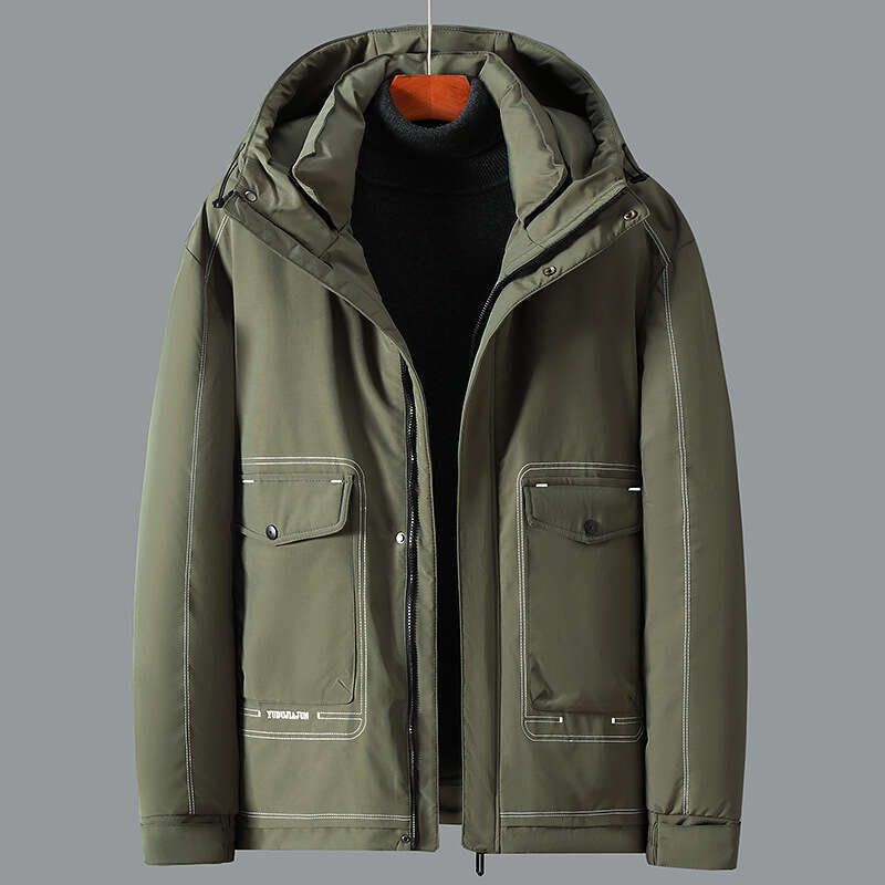 ZOZOWANG New Men Puffer Jacket Thick Warm Hooded Collar Coat Solid Color 10Xl Outerwear Military Winter Men's Clothing