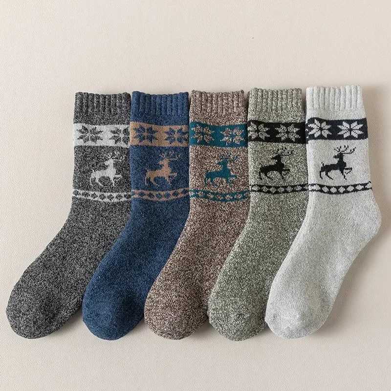Mens Wool Socks Hiking Socks Thick Winter Wool Warm Socks Breathable Elk Crew Thermal Sock Against ColdXJ241019