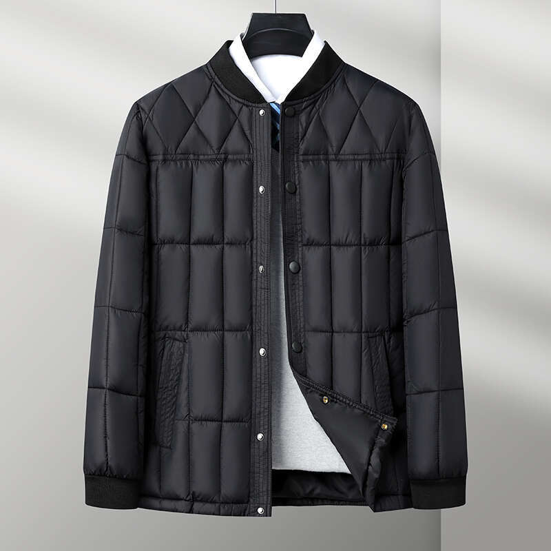 Casual 2024 Autumn Men's Warm Cotton-Padded Jackets Outwear Windproof Loose Single Breasted Down Coats Winter Lightweight Parkas