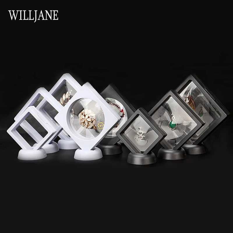Jewelry Ring Display Stand Transparent PE Film Jewelry Display Box Bracelet Hanger Dustproof Support 3D Suspension W241019