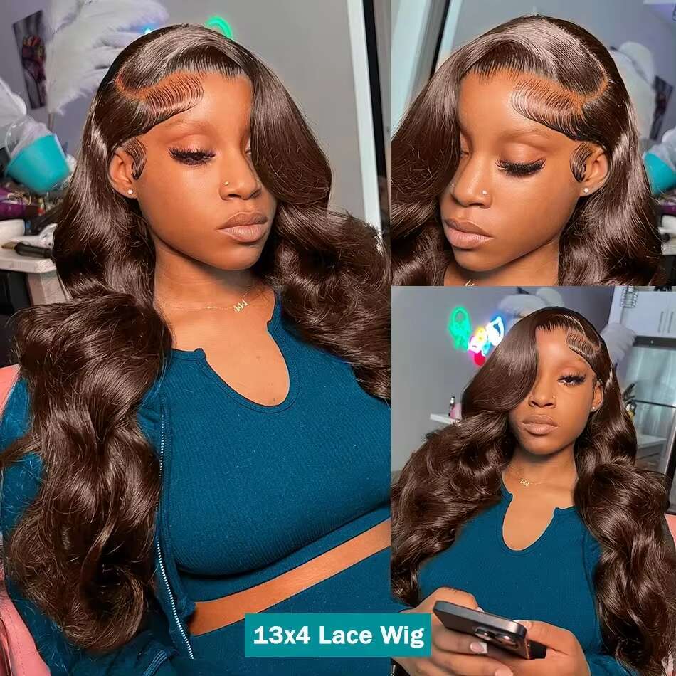 30 36 Inch 220 Density Chocolate Brown Body Wave 13x4 Lace Front Human Hair Brazilian Colored 13x6 Frontal Wigs For Women