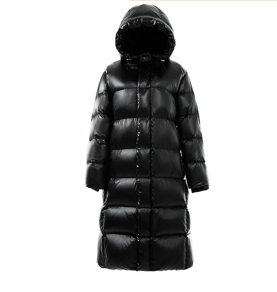 New Fashion Women Down Jacket Long Ultra-thick Parkas Black Hooded Warm Coats Winter Jackets for Women Lightweight Puffer CoatsX241019