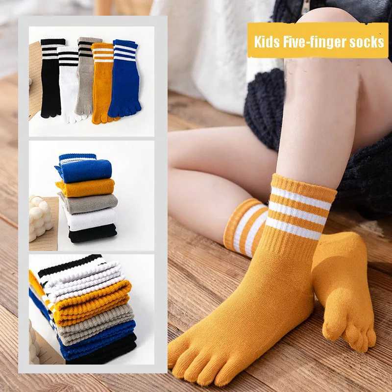 5 Pairs Childrens Autumn Winter Terry Socks with Toes Thick Cotton Breathable Sweat-absorbing Kids Indoor Floor Warm SocksXJ241019