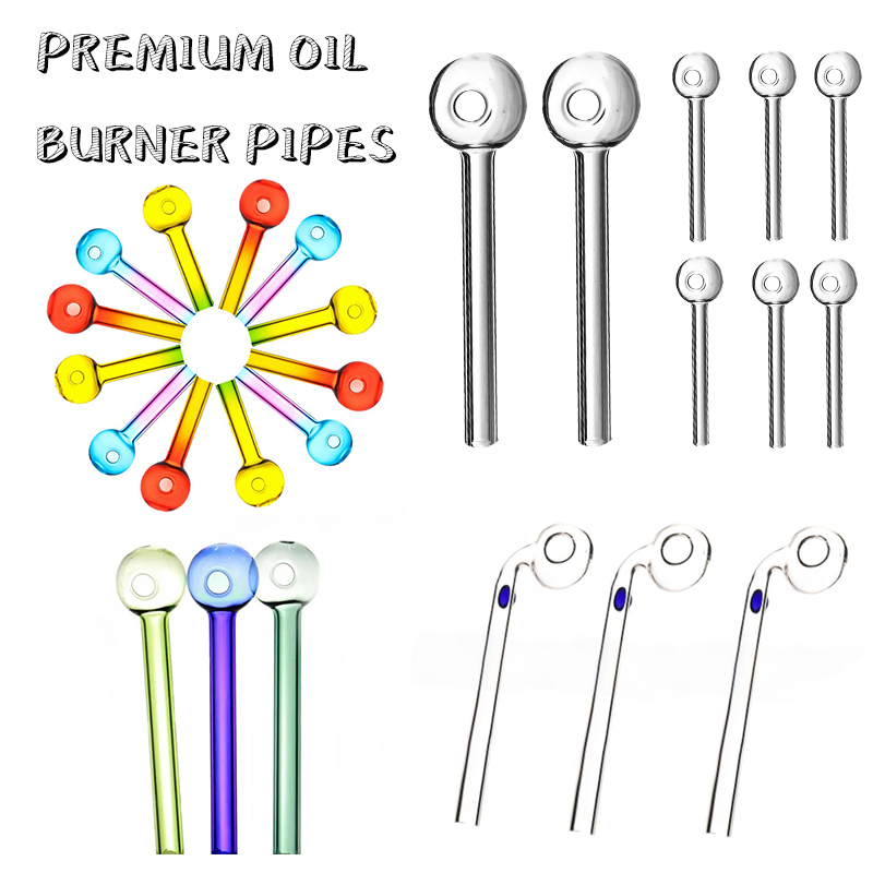 dab rig big glass oil burner pipe smoking pipe 5.5cm 10cm 12cm 14cm 16cm clear color thick transparent 10mm tube 25mm bowl