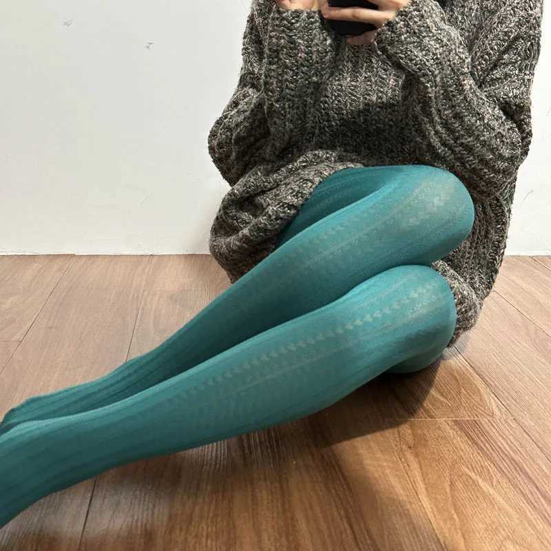 Socks Hosiery Anime Lolita Stovepipe Socks Women Leg Slimming Maid Cosplay Love Stripe Tuiwa Tights Girl Velvet Silk Stockings Y2408330ONTS