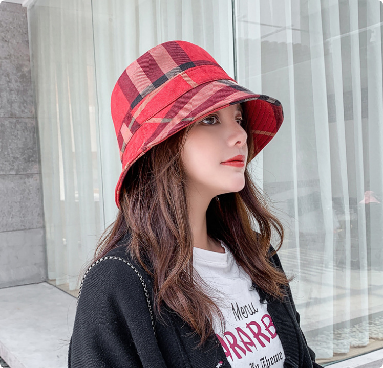 Bucket Hat Wide Brim Hats Suede Fabric Fashion Stripe Brand Designer Grid Women Nylon Autumn Spring Foldable Fisherman Sun Cap Travel Sunshade