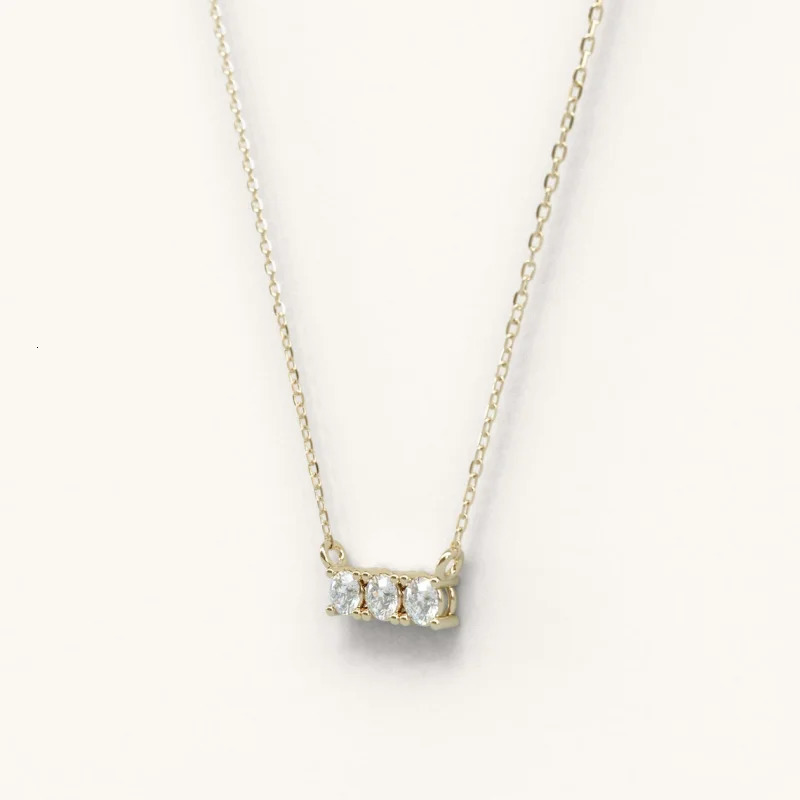 100% Diamond Pendant Necklace Suitable for Womens Round Cut 0.3 3 Stone Silver 925 Jewelry Valentines Day Gift 241018