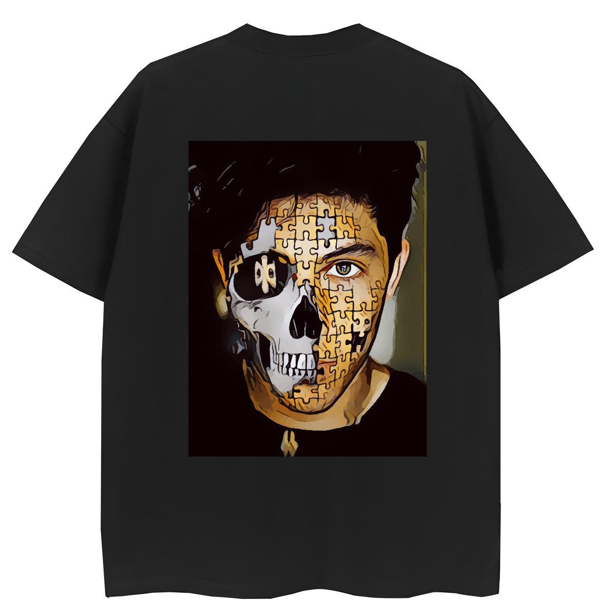 Stylist T shirt 230g Cotton Comfortable Hip Hop skull Tshirt for Man Woman Soft DIY Logo Tee Shirt