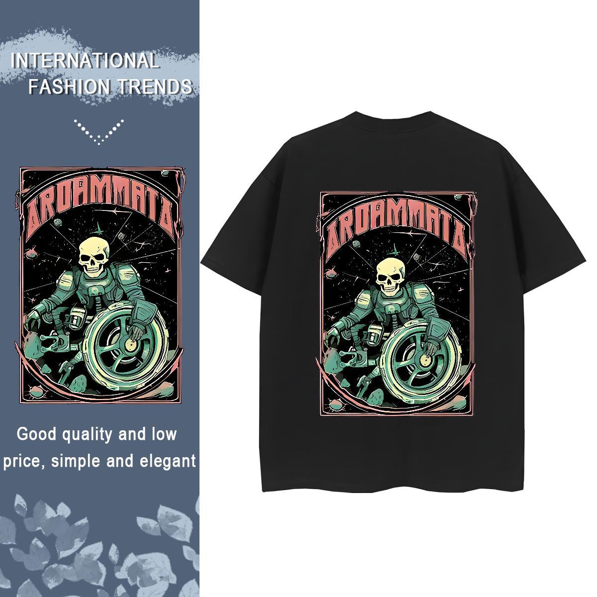 Designer T Shirts Women 100% Cotton 230g Round Neck Short Sleeve Daily Outfit skull Women Tees High quality Anime Oversized Clothes