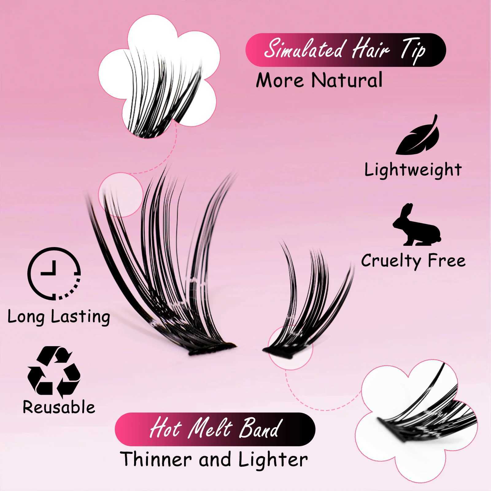 Lash Extension Kit Volume Lash Clusters 30D D Curl Individual Lashes Lash Clusters Kit Thick Eyelash Extension Kit 280PCSXJ241019