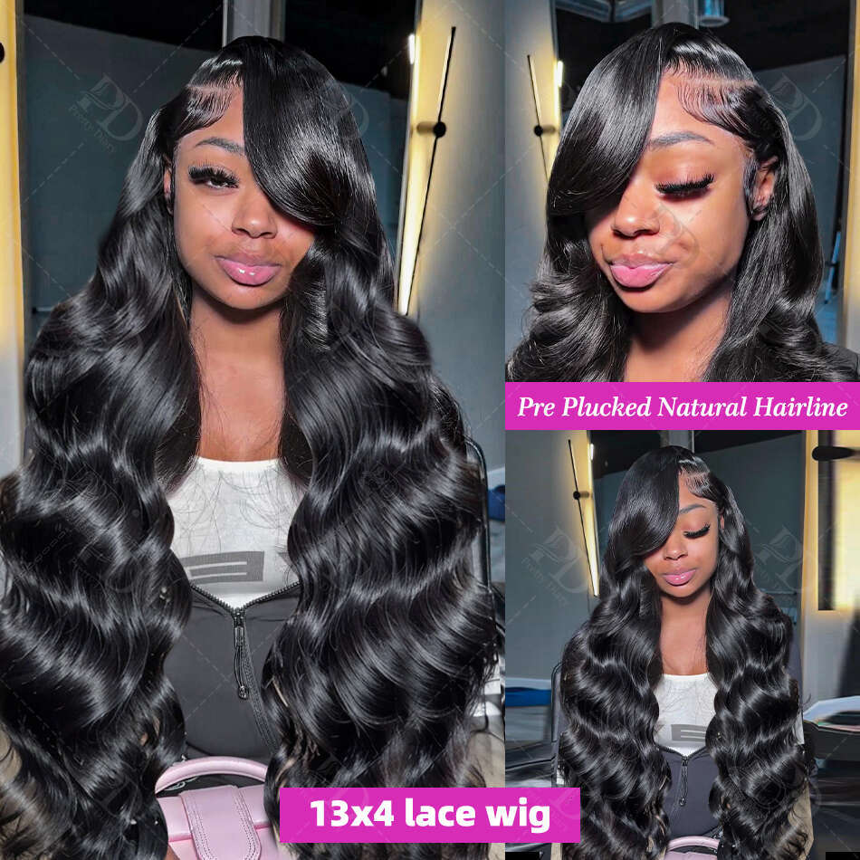 30Inch Brazilian Body Wave 200 Density 13x6 HD Transparent Front Wigs 13x4 Frontal Human Hair 5x5 Lace Closure Wig