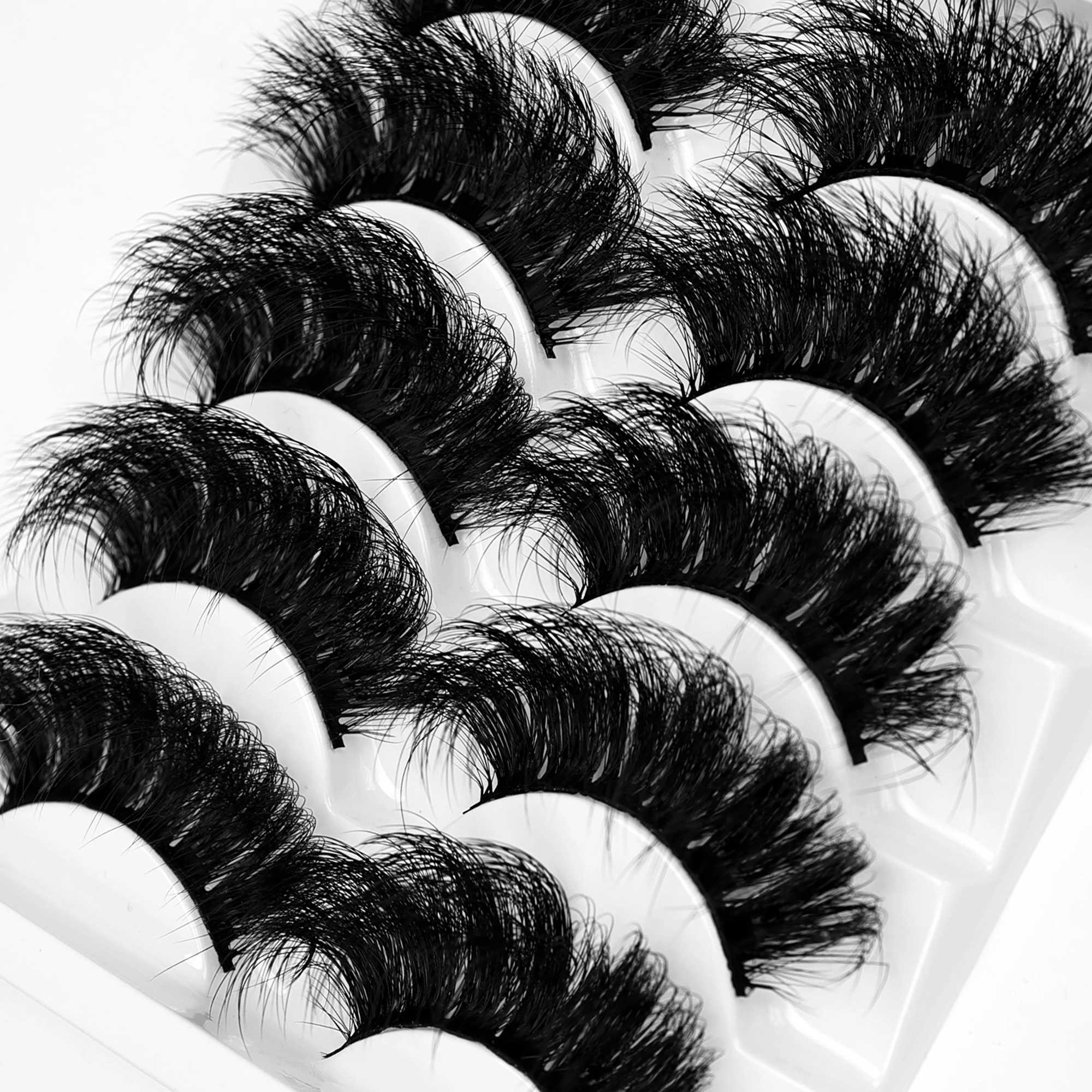 5 Pairs Eyelashes Faux Mink Eyelashes Long Lasting Fluffy Mink Lashes Dramatic Volume lashes Extension Thick LongXJ241019
