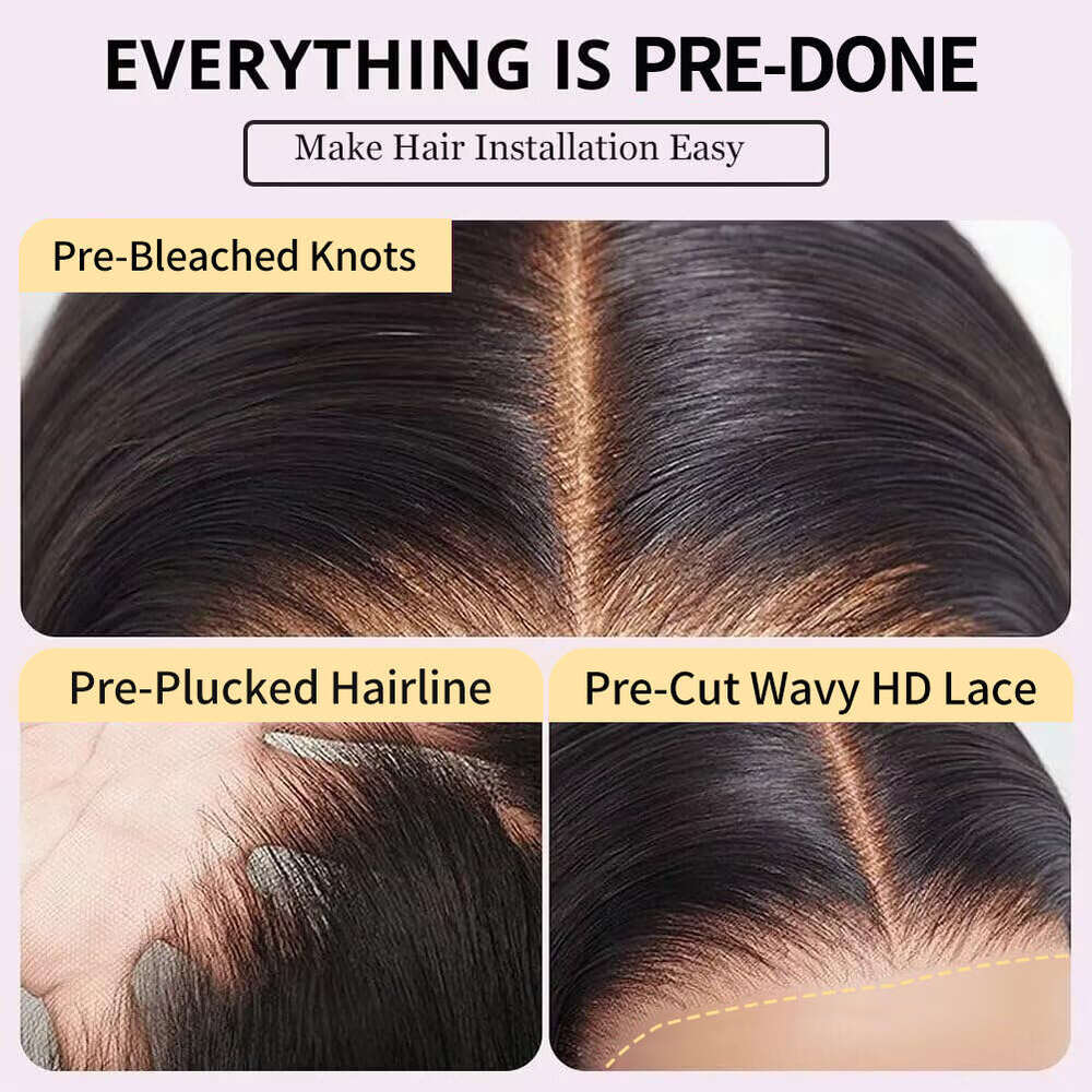 PrePlucked Glueless x Wigs Human Hair Ready to Wear and Go Body Wave HD Lace Frontal Brazilian For Women