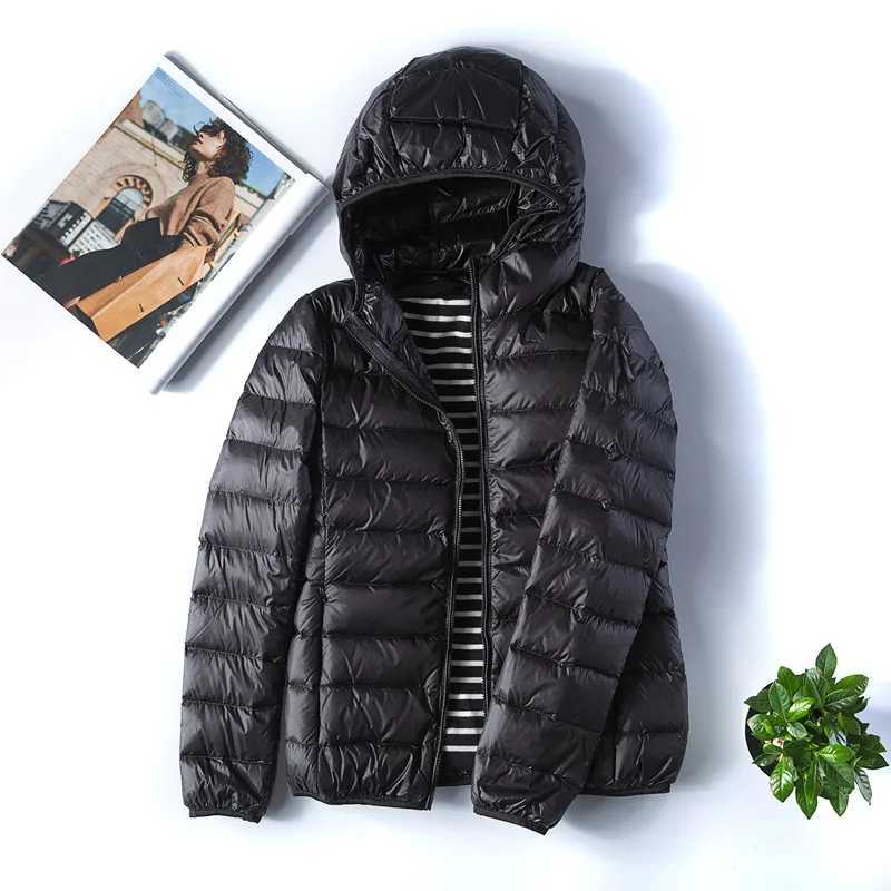 New Women Thin Down Jacket White Duck Ultralight Jackets Autumn and Winter Warm Coats M-5XL Portable Outwear Down Jacket WomenX241019