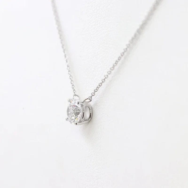 1CT 2CT 3CT Pendant Necklace Womens Original 925 Silver Chain Card Pendant Necklace Bridal Exquisite Jewelry 241018