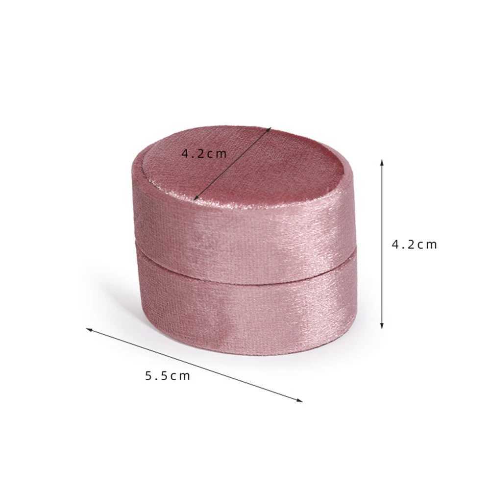 Flannel jewelry box oval ring box simple and exquisite velvet jewelry box double ring box for wedding gift packaging box W241019