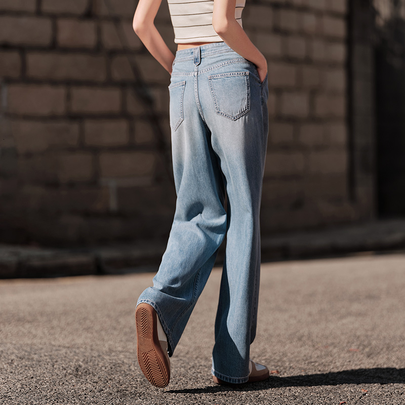 Semir Jeans Women Cover Meat Wide-Legged Hundred With Simple 2024 Summer New Cool Feeg Do Old Trousers Street Tide