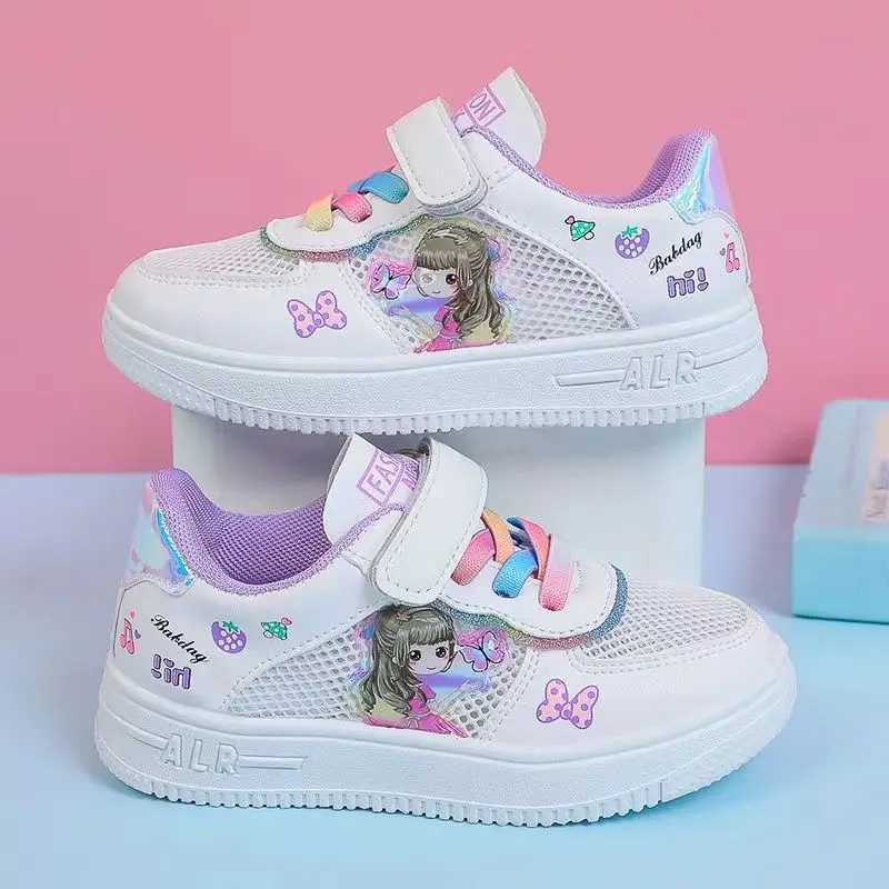 Athletic Outdoor Childrens popular cartoon sports Superlight shoes girls white sports shoes spring Autumn casual mesh breathable childrens running sho
