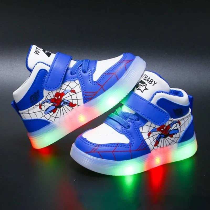 Athletic Outdoor Childrens LED lamp shoes with fashionable design boys sports shoes girls cartoon casual shoes breathable childrens sports shoes H2410