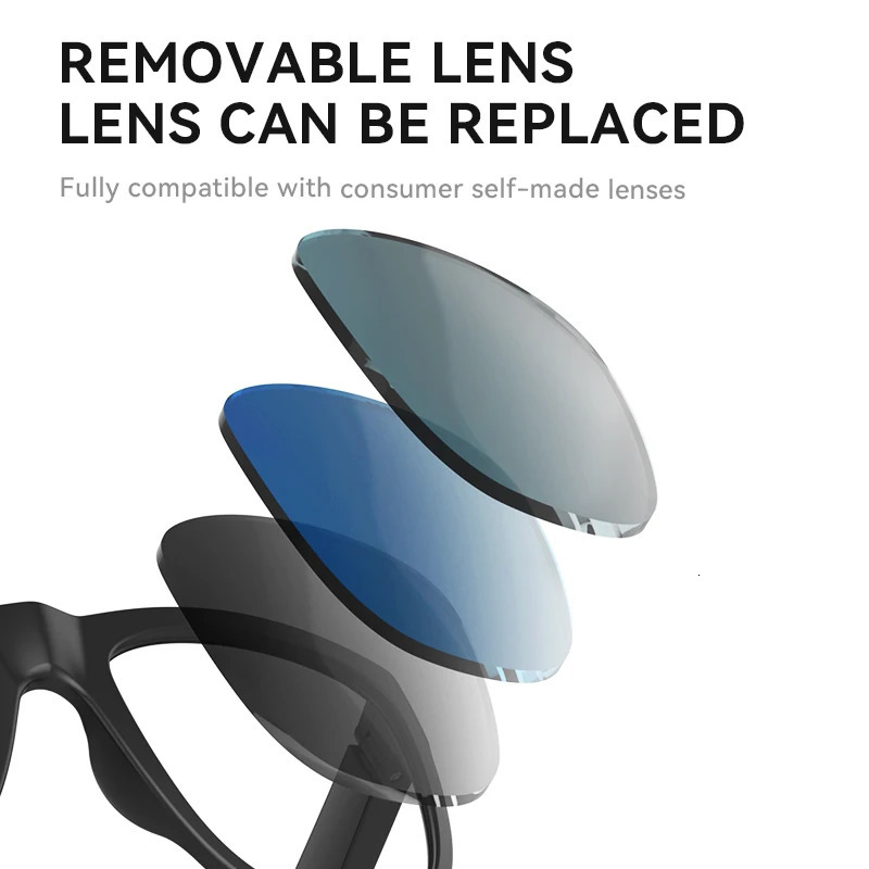 Smart Glasses Wireless Bluetooth 5.0 Music Sunglasses Earphones Outdoor Hands Free Call Music Polarization/Anti Blue Glasses 241019